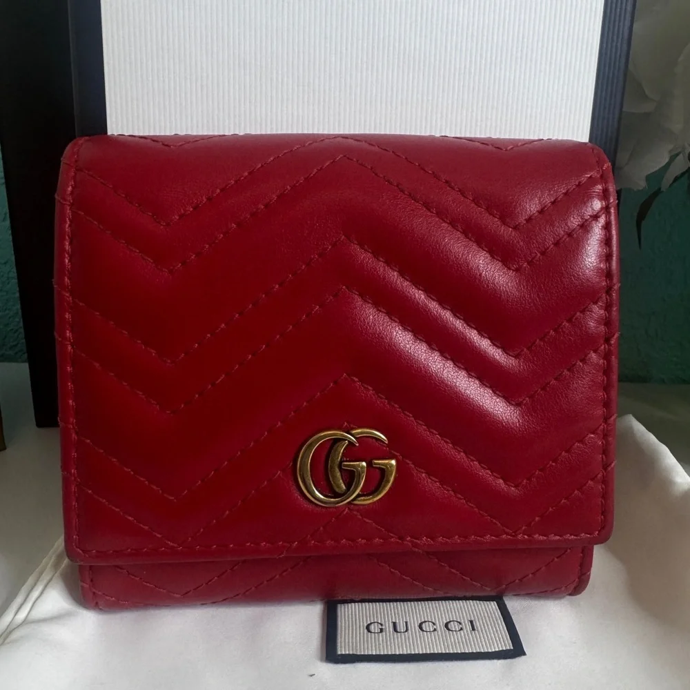 Gucci Red Quilted Leather Wallet